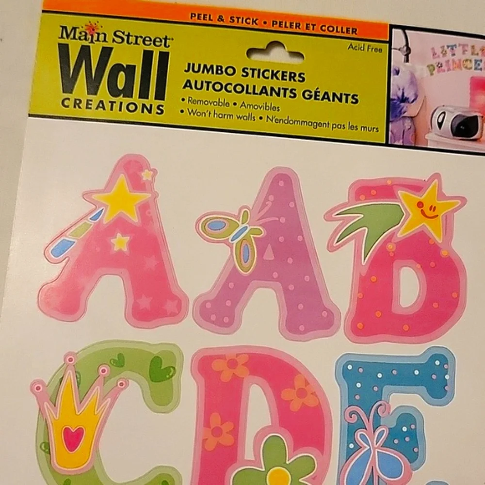 NEW Main Street Wall Creations Jumbo Wall Decals - Alphabet Collection